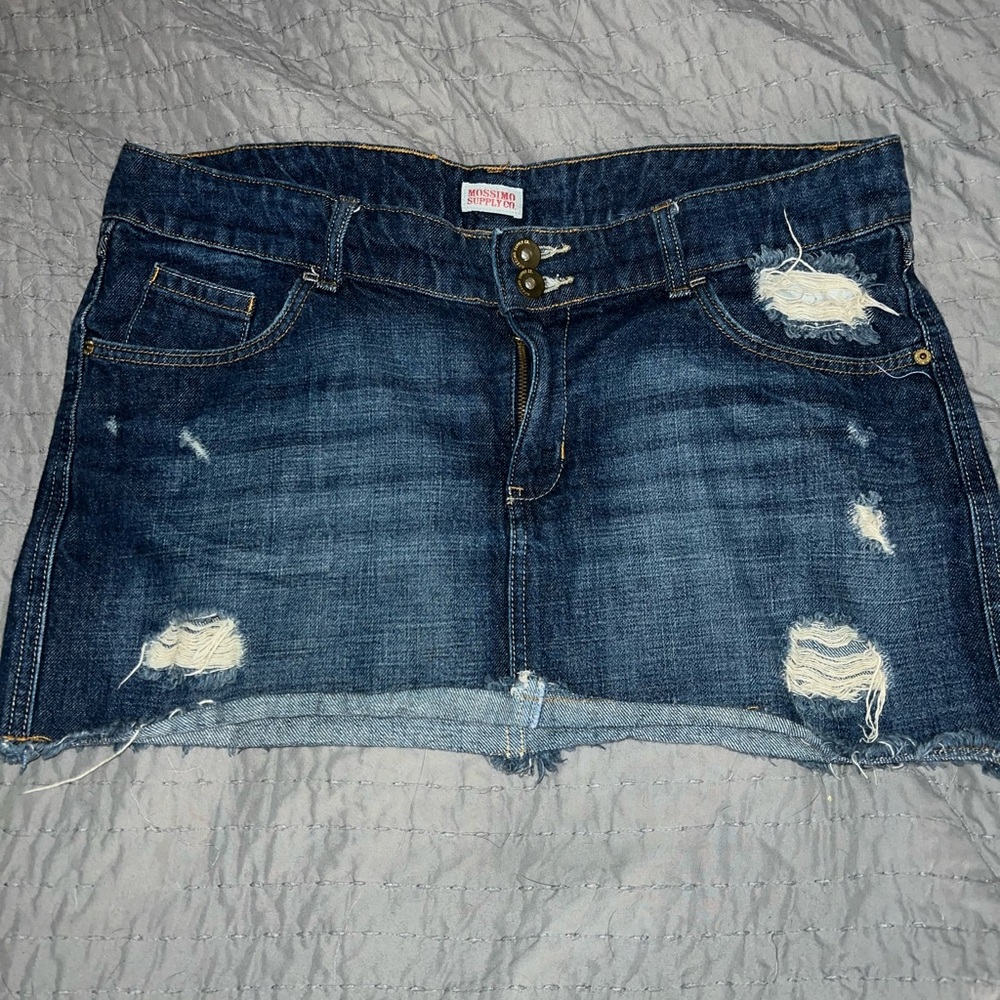 Mossimo Supply Co. Blue Distressed Mini Skirt